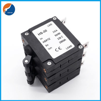 HD Series ตัวป้องกันการโอเวอร์โหลดแม่เหล็กไฟฟ้า Hydromagnetic Hydraulic Magnetic Circuit Breaker 32V 48V 60V 80V DC