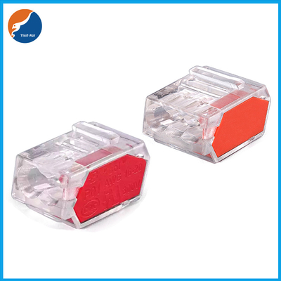 VDE Approved P01 Series Push In 2 สกรู 3 ขั้ว Less Push Power Wire Connector