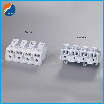 2 3 4 5 พอร์ต 450V 24A 0.5-2.5mm2 PA ที่อยู่อาศัย Screwless Push In Wire Connector สำหรับ LED Light