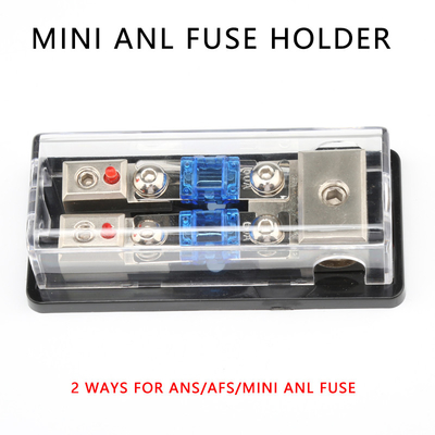2 Way Car Fuses Box Holder 8GA AFS Mini ANL Fuse Block สําหรับ 60A พร้อมตัวชี้ LED