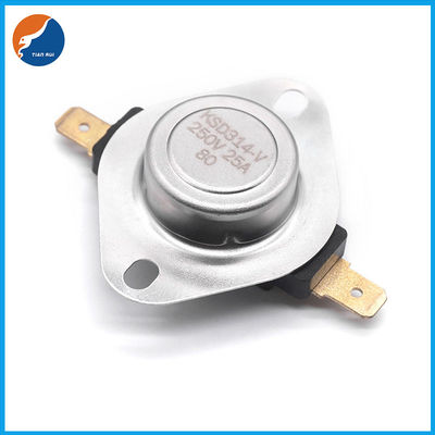 รีเซ็ตอัตโนมัติ 25A ตัวป้องกันความร้อนเกินพิกัด Bimetal Disc Thermostat